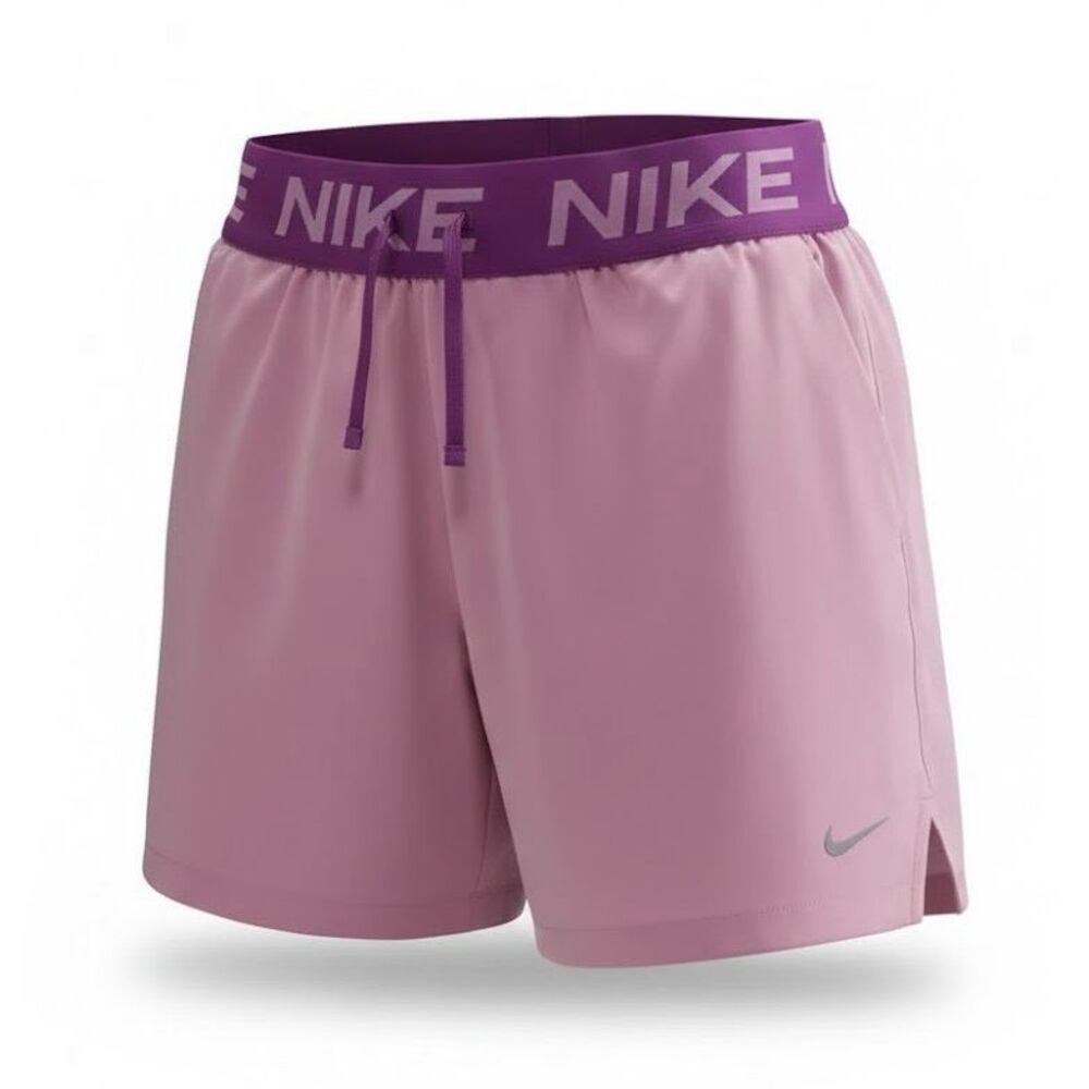 27.  Nike NWT Attack Roll Over Dri-FIT Fitness Mid-Rise Shorts Elemental Pink